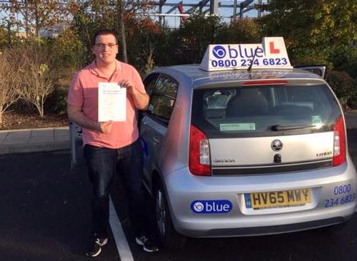 Well done to James Lewis from Yateley, who passed his driving test in Farnborough first time