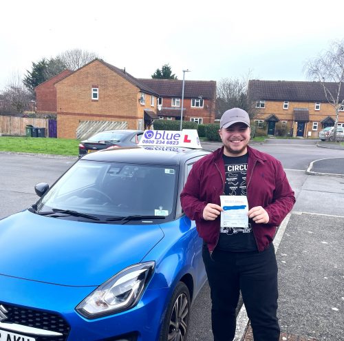 Joshua Palmer Passed Driving Test First Time Zero Faults in Trowbridge