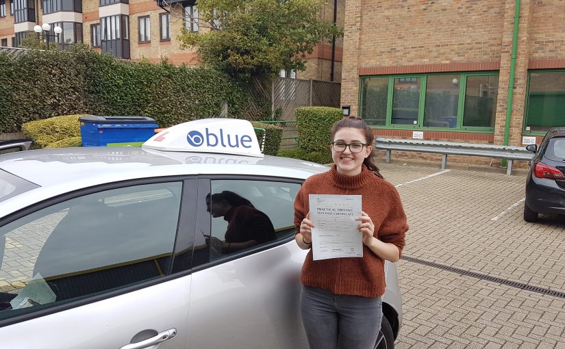 brilliant result for Kitty Elsässer of Sunningdale, Berkshire who passed her driving test First Time