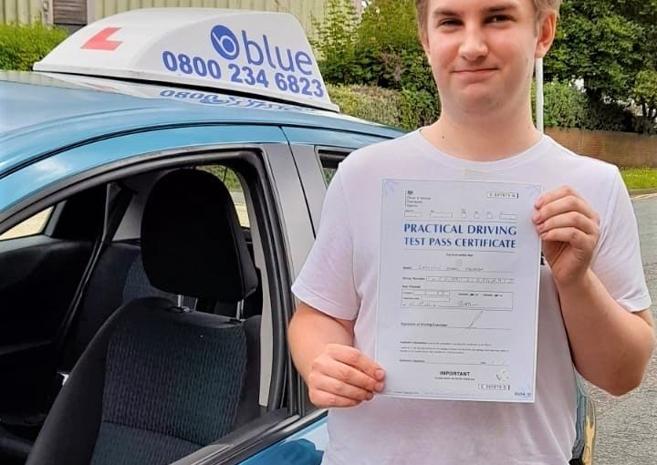 Lawrence Thexton passed his driving test in Reading first TIME