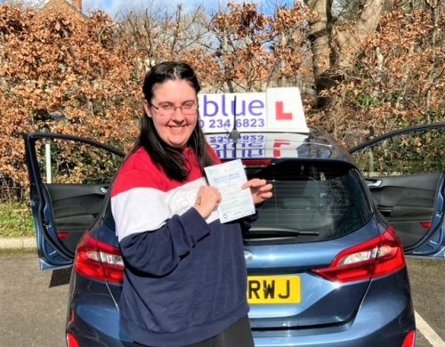 Lesley Evans passed driving test in Yeovil Somerset