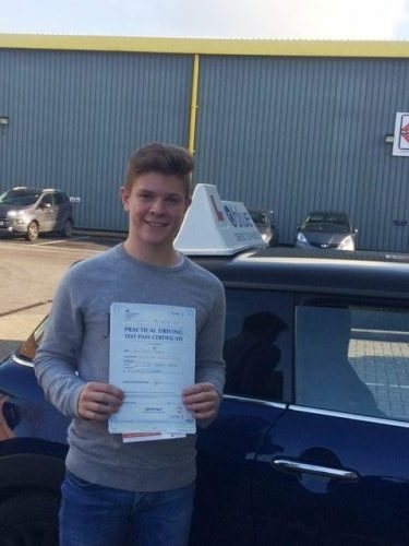 A great result for Liam Tomkins from Bracknell who passed his driving test