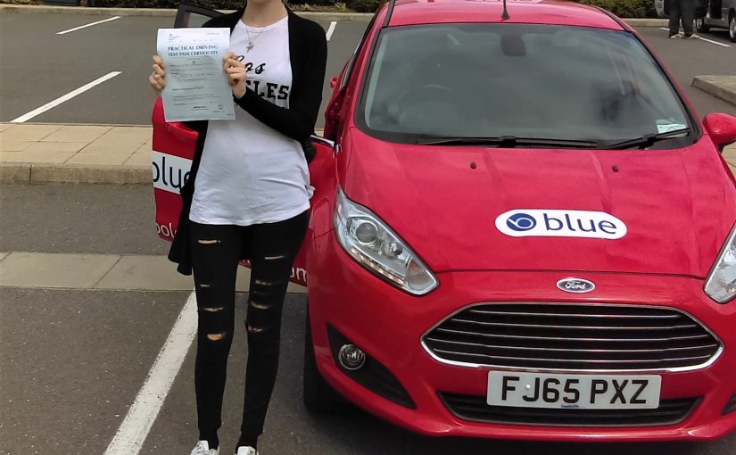 Kara Hughes from Lightwater, Surrey who passed her driving test FIRST attempt today at Farnborough