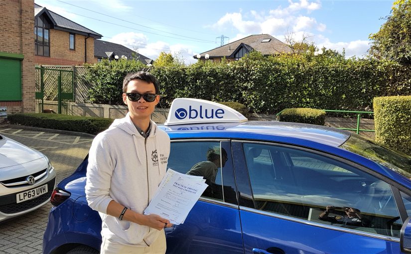 Thomas To of Lightwater Surrey passed his driving test in Chertsey