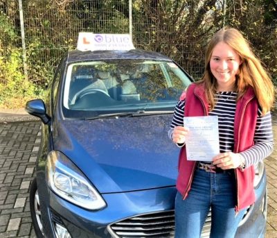 Lorna Stephenson passed her driving test first attempt in Taunton Somerset
