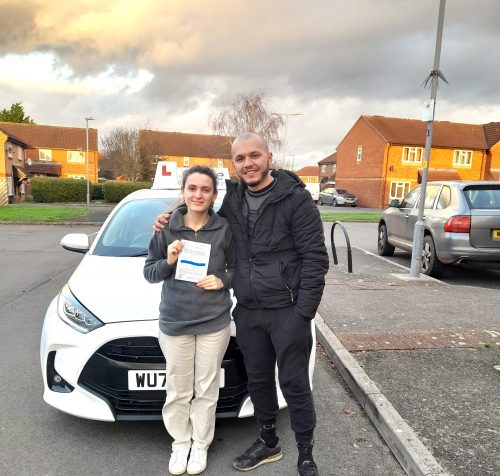 Manuela Vrioni Passed Driving Test in Trowbridge