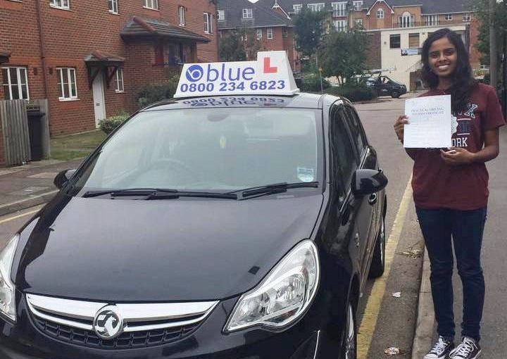 Congratulations Meena who passed her driving test today in Slough