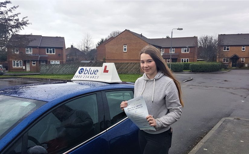 Hebe Foulsham of Mells, Somerset passed her driving test