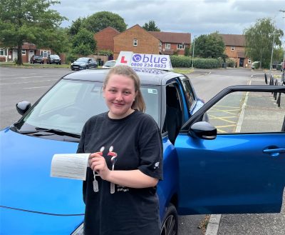 Michaela Brown passed Driving Test First Time in Trowbridge