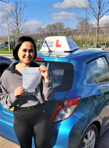 Michelle Doria from Wokingham passed her test in Readin