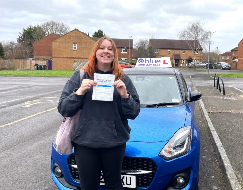 Milly Combe from Beckington Passed Driving Test FIRST Time in Trowbridge