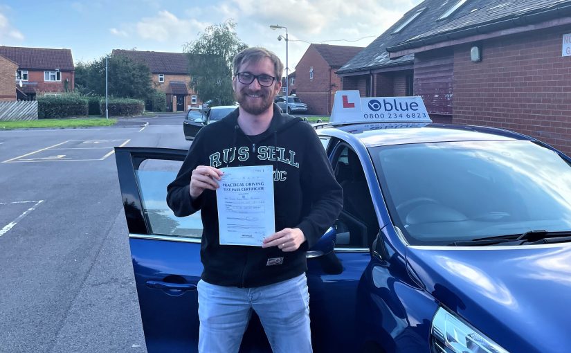 Oscar Brunslev pass his driving Test First Time in Trowbridge