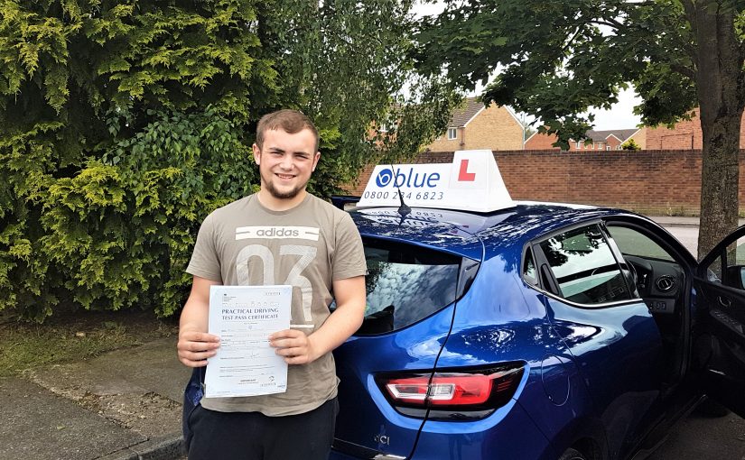 Miles Tucker from Radstock in Somerset, who passed his driving test FIRST TIME