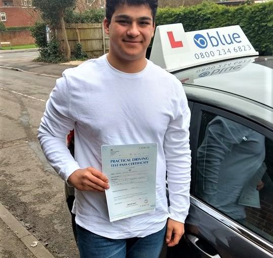 Bobak Mivehchi of Wargrave first time driving test pass at Reading