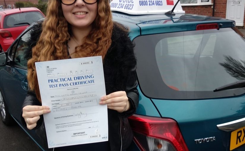 Katie Crocker passed Driving test in Reading 1st attempt
