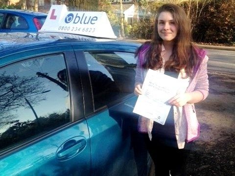 Beth Stanley from Burghfield passed her driving test in Reading