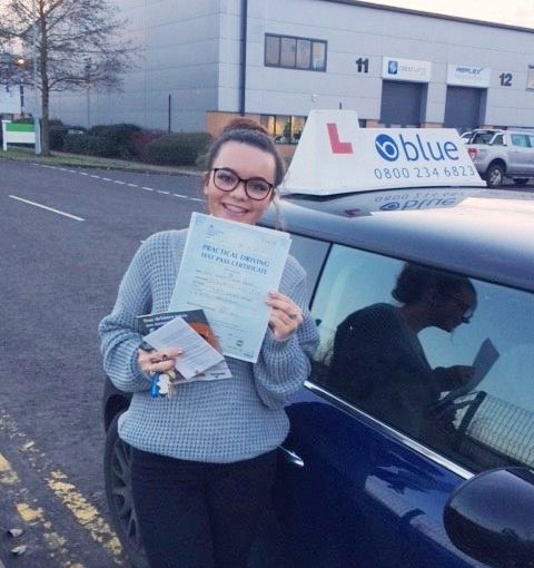 Congratulations to Simone Baker on passing her driving test in Farnborough
