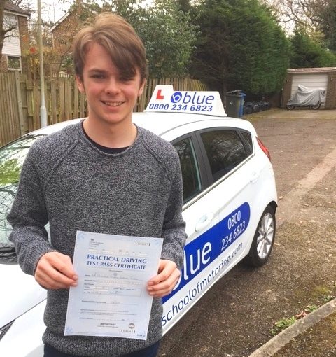 Great result for Freddie Coates of Windsor passed Driving Test First Go in Slough