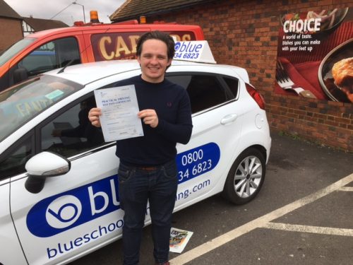 A big well done to George Burton of Maidenhead who passed his test on his first attempt in Slough
