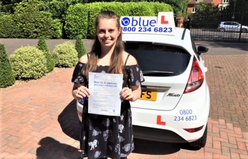 Keran passed her driving test in Slough on her first attempt