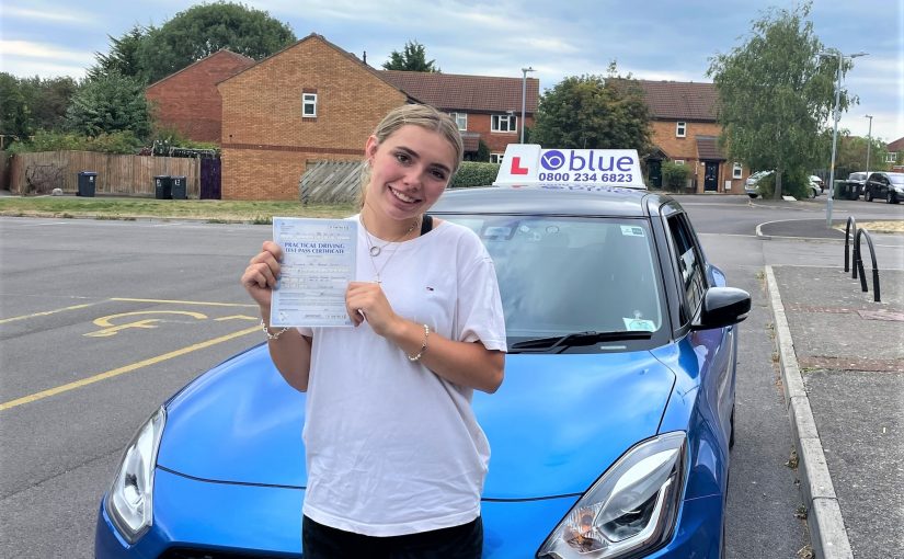 Tilly Lyons from Westbury passed Driving test Zero Faults First Time in Trowbridge