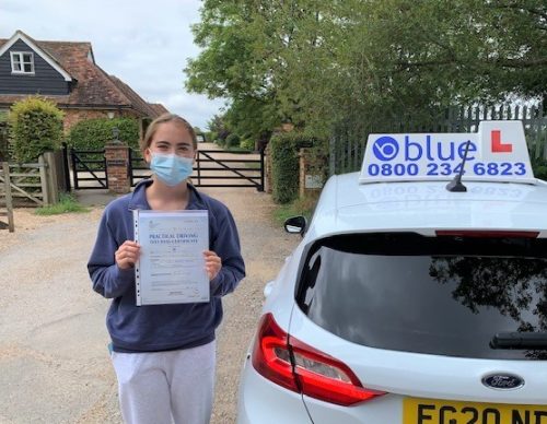 Tilly O'Dea of Windsor passed her Driving test in Slough