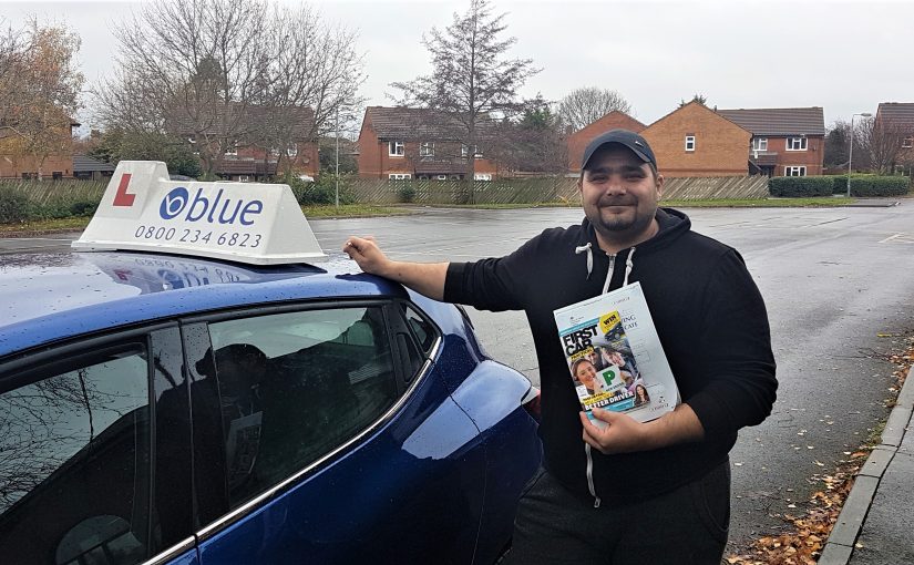 Cezar of Trowbridge Wiltshire passed his driving test in Trowbridge