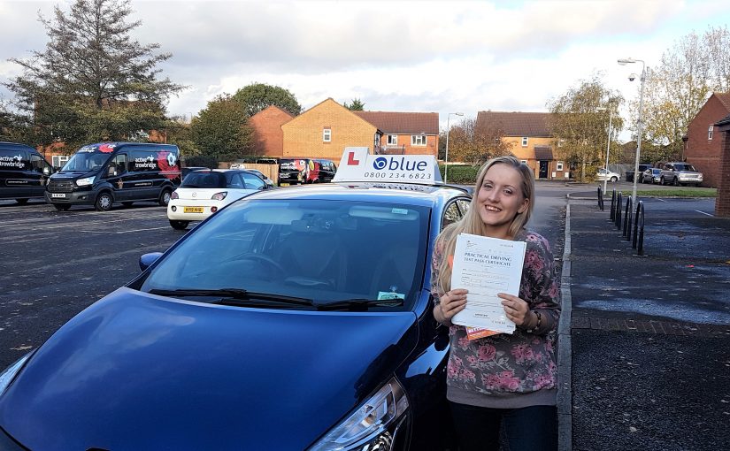 Charlotte Johnson of Trowbridge in Wiltshire passed her driving test