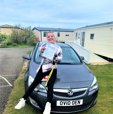 Victoria Fleming passed her driving test in Somerset