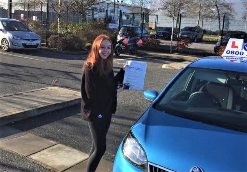 Hannah Di Maida from Warfield passed her driving test in Farnborough