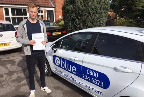 Alex Bennett of Warfield Berkshire passed his driving test in Chertsey