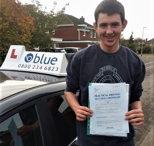 Driving Test Pass for Lachlan Reid of Wargrave who passed his test at Reading