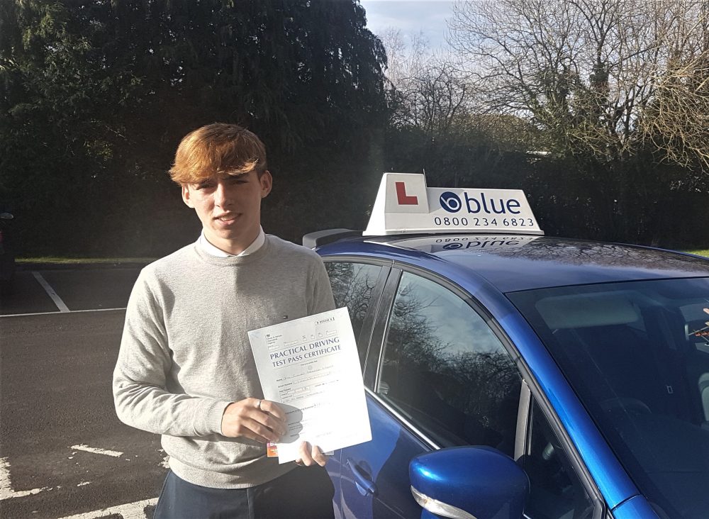 Kody Siejok of Frome in Somerset passed his driving test FIRST TIME