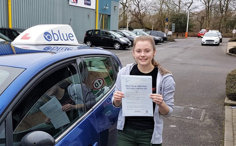 Imogen Cook of Windlesham, Surrey passed her driving test FIRST TIME