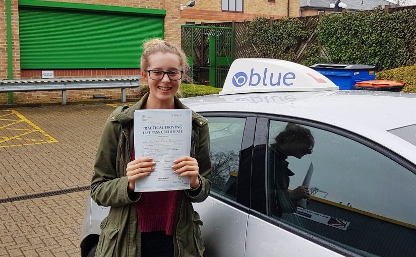 Great result Cara Maguiness of Windlesham, Surrey who passed her driving test with just 2 minor faults in Chertsey.