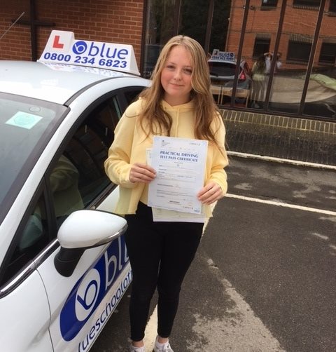 Charlotte Coates of Windsor, Berkshire passed her driving test on her FIRST go in Slough