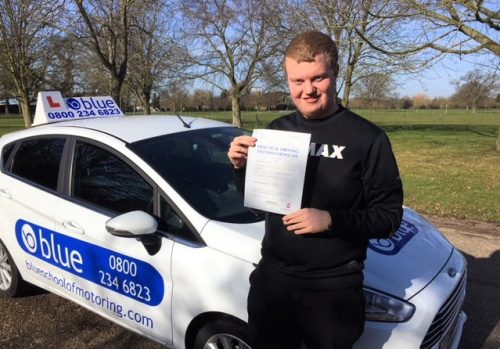 Thomas Weigh of Windsor, Berkshire passed his driving VERY FIRST TIME