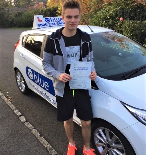 Harvey Karavis of Windsor, Berkshire passed his driving test in Slough