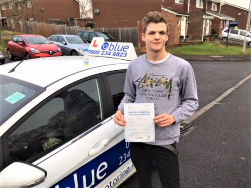 Lewis Barber of Windsor passed his driving test in Slough