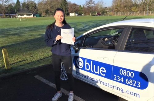 Amy Longster of Windsor, Berkshire passed her practical driving test