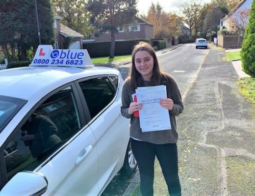 Charlotte Gayton of Windsor who passed her driving test in Slough