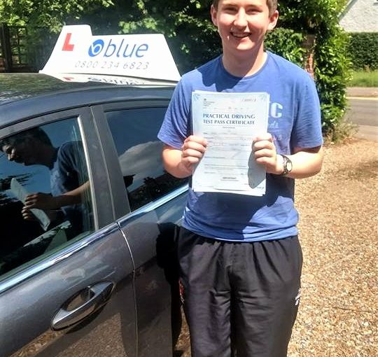 Hugh Doyle of Winnersh who passed his test first time at Reading