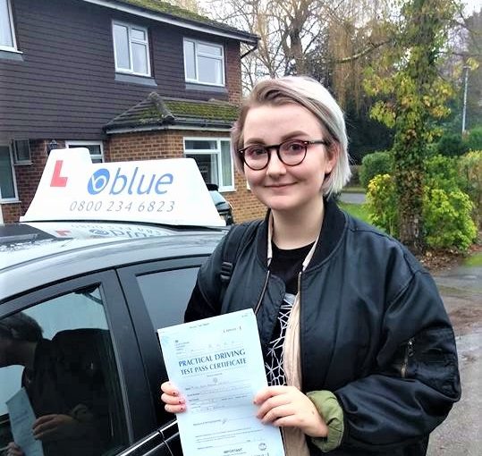 Amy Wright of Wokingham who passed her test first time at Reading