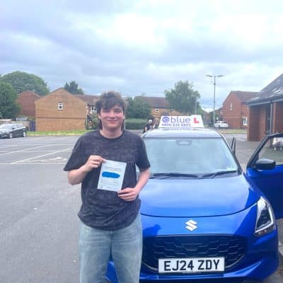 Oscar from Frome Passes His Driving Test in Trowbridge with Blue Driving School